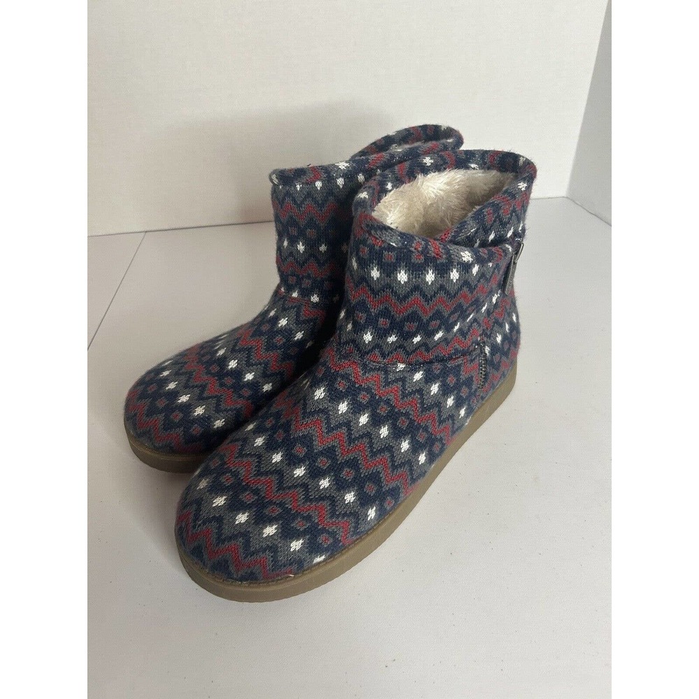 Indigo Rd. Womens Ashley Fabric Closed Toe Knit Faux Fur Boots SZ 11 - Picture 2 of 9